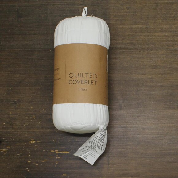 NWT Ienjoy Home Premium Ultra Soft 3-Piece Quilted Coverlet Set White Queen - Picture 4 of 8